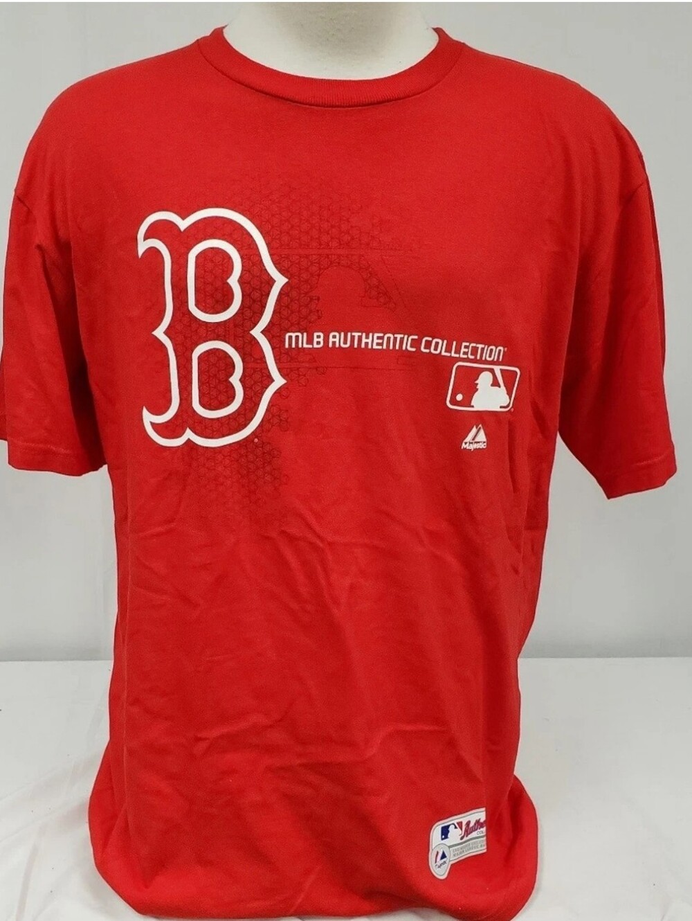 Boston Red Sox Men's Majestic B & T Red Logo Tee - MLB Authentic Collection